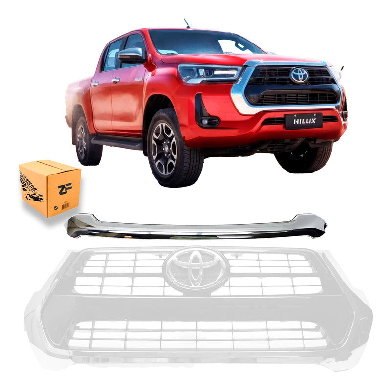 Moldura De Capot Cromada / Toyota Hilux Srv / 2019-2022