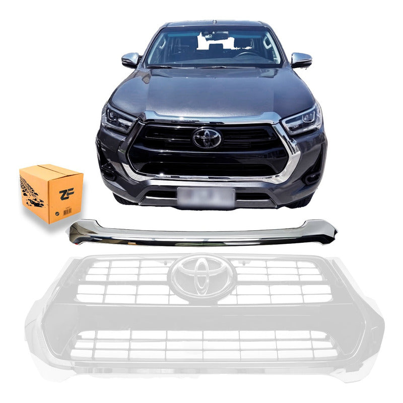 Moldura De Capot Cromada / Toyota Hilux Srv / 2019-2022